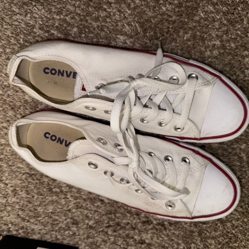 All white low converse
